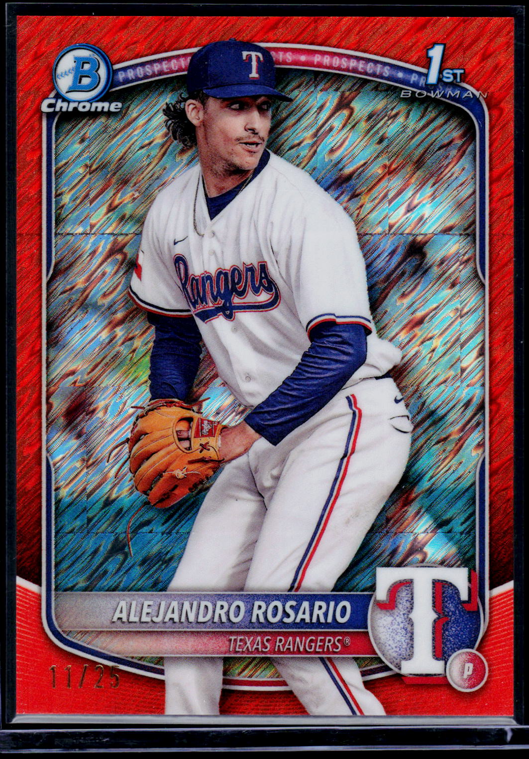 2025 Bowman #BCP-125 Alejandro Rosario Prospects Orange Shimmer Refractor #/25