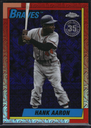 2025 Topps U90C-46 Hank Aaron 1990 Topps Chrome Silver Pack Purple /75