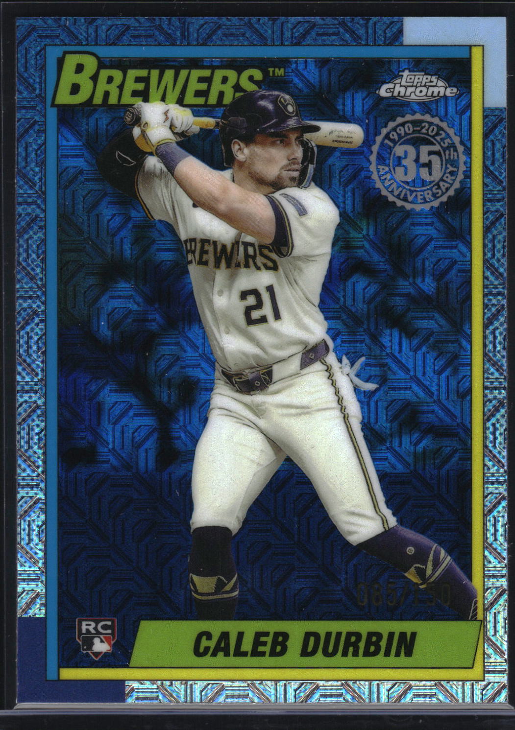 2025 Topps U90C-74 Caleb Durbin 1990 Topps Chrome Silver Pack Blue /150