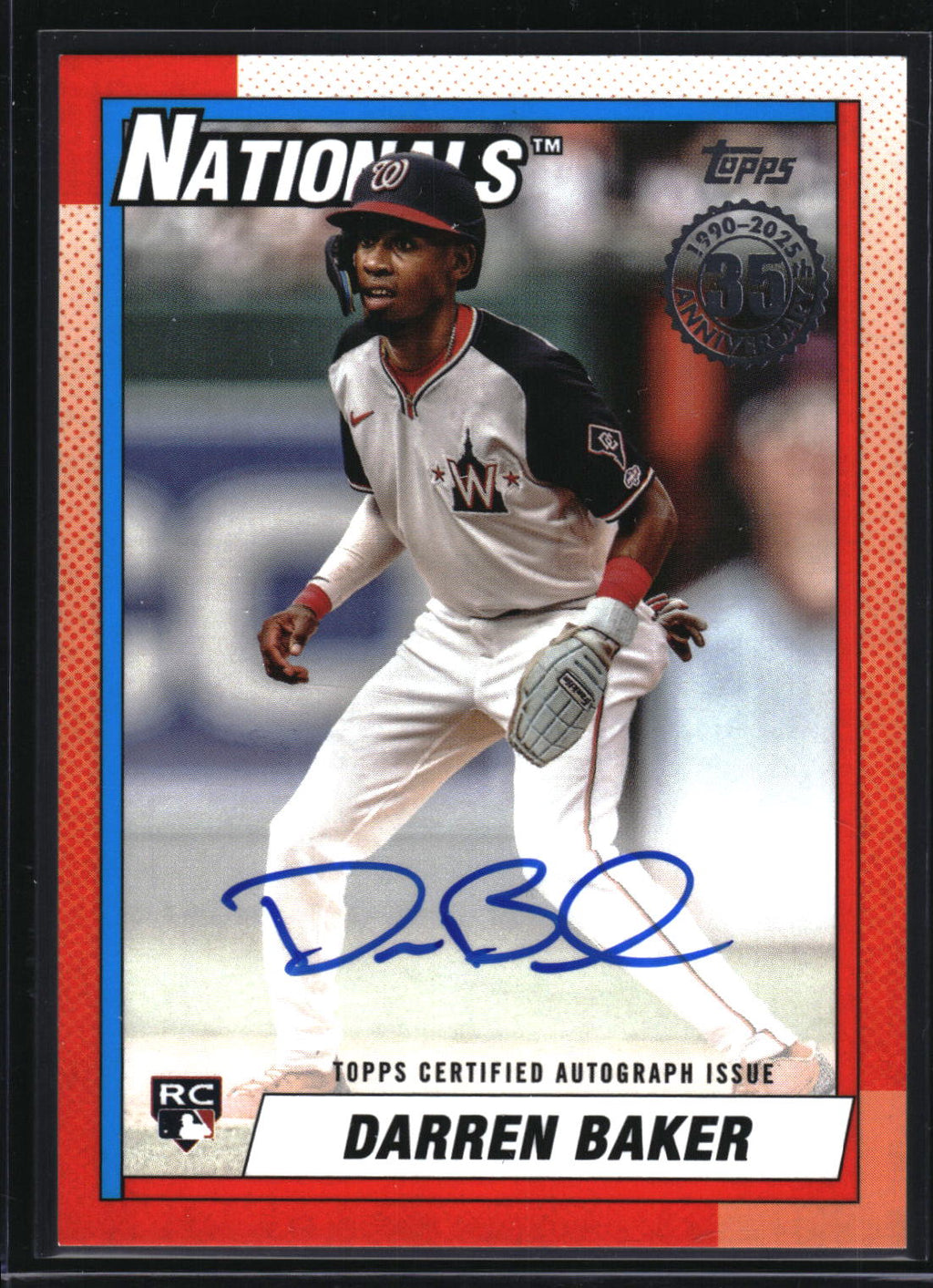 2025 Topps Update #90B2-DBA Darren Baker 1990 Topps 35th Anniversary Autographs