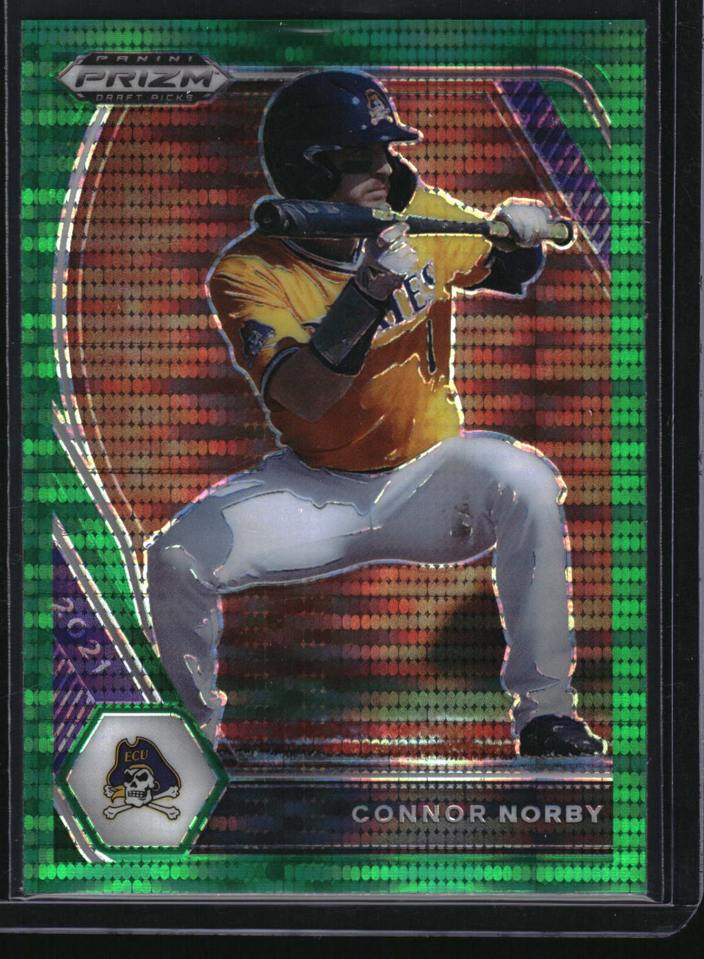 2021 Panini Prizm Draft Picks #PDP41 Connor Norby Green Pulsar Prizm