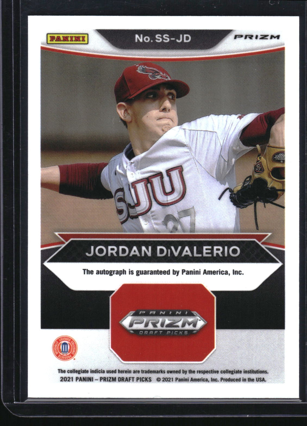 2021 Panini Prizm Draft Picks #SS-JD Jordan DiValerio Signing Sessions