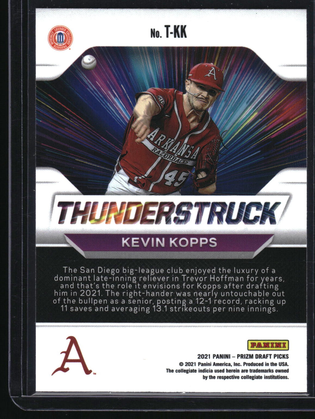 2021 Panini Prizm Draft Picks #T-KK Kevin Kopps Thunderstruck