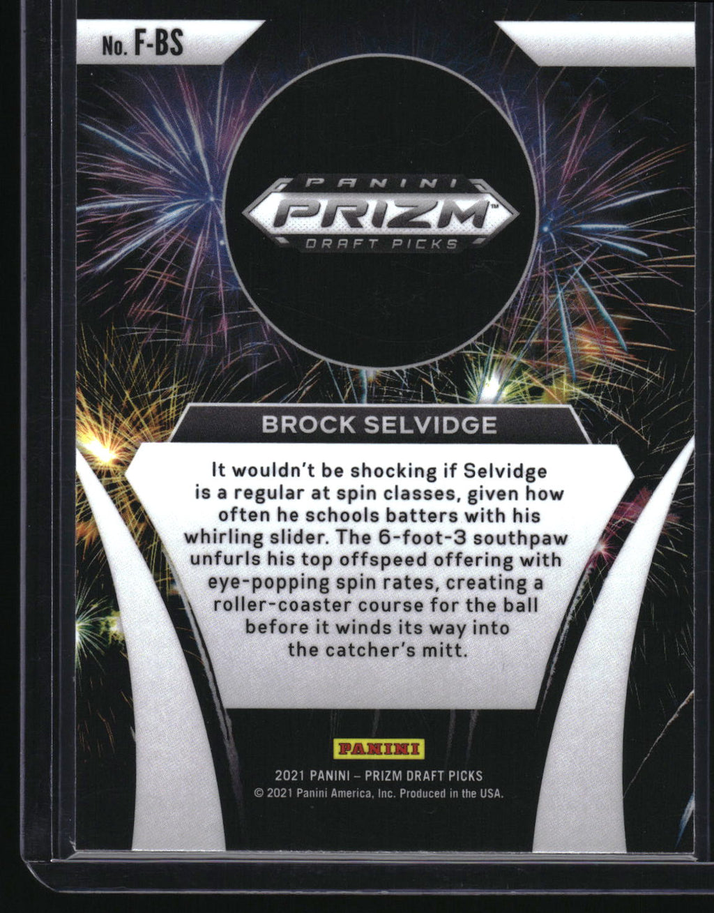 2021 Panini Prizm Draft Picks #F-BS Brock Selvidge Fireworks
