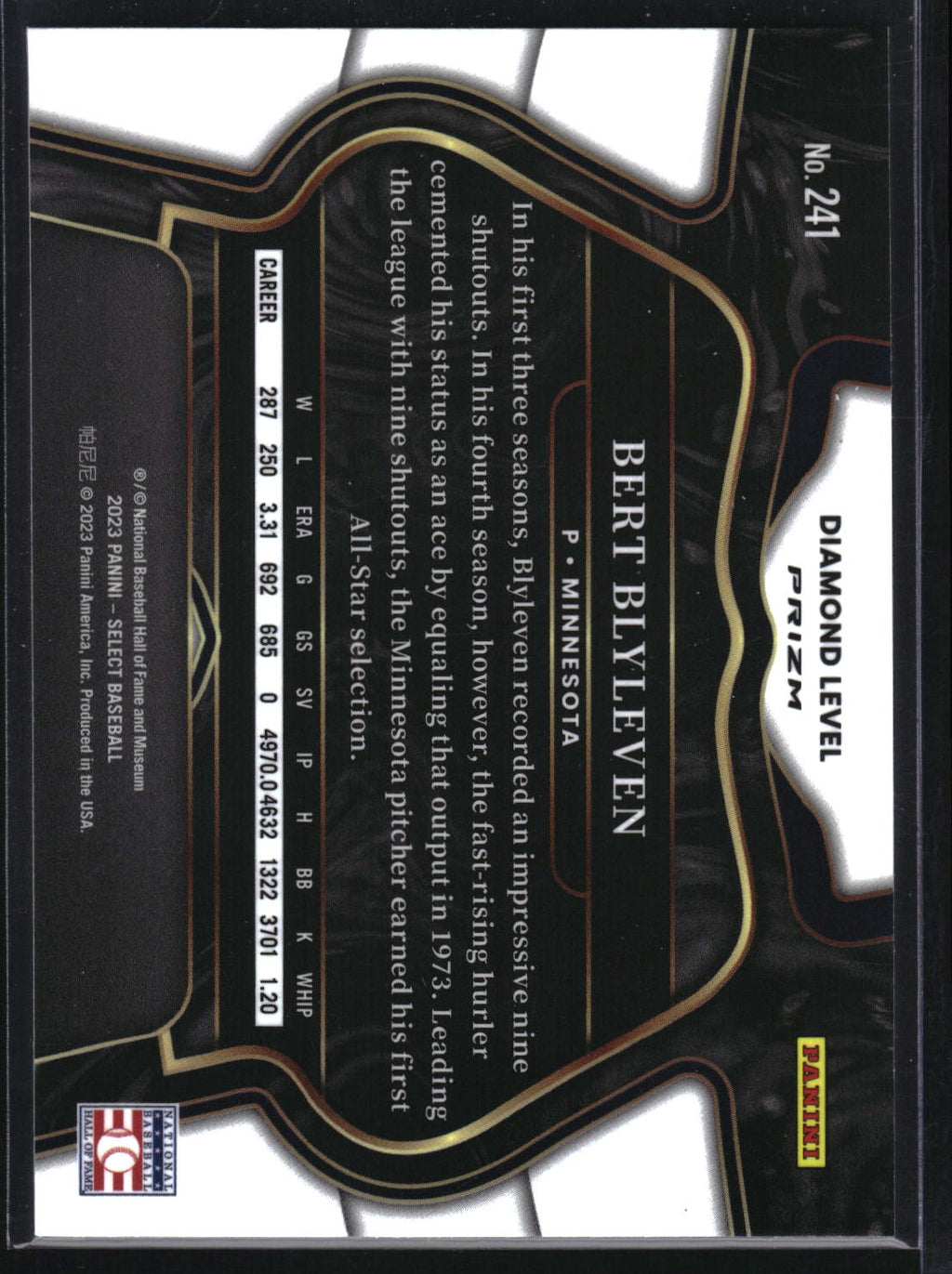 2023 Panini Select #241 Bert Blyleven