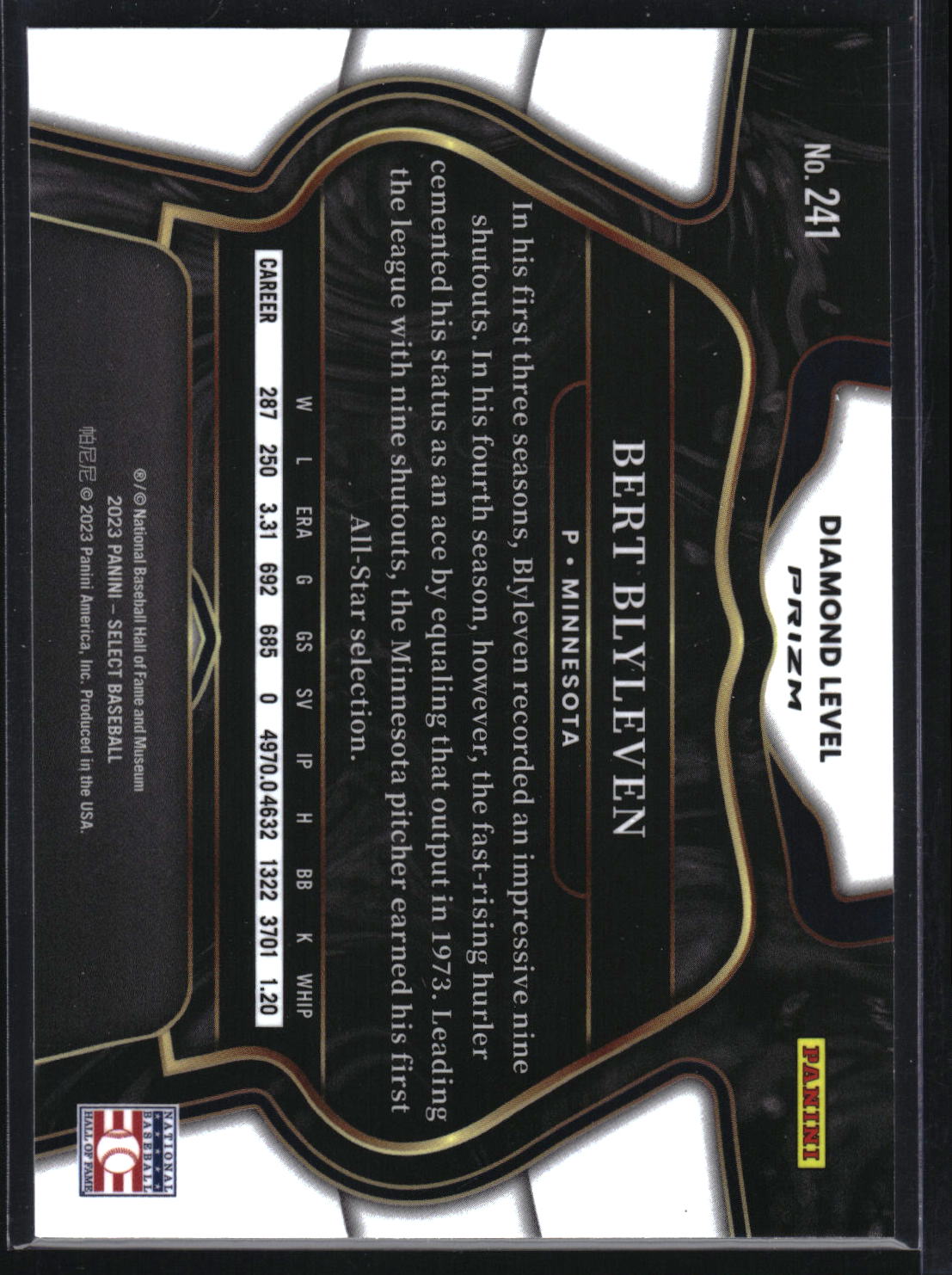 2023 Panini Select #241 Bert Blyleven