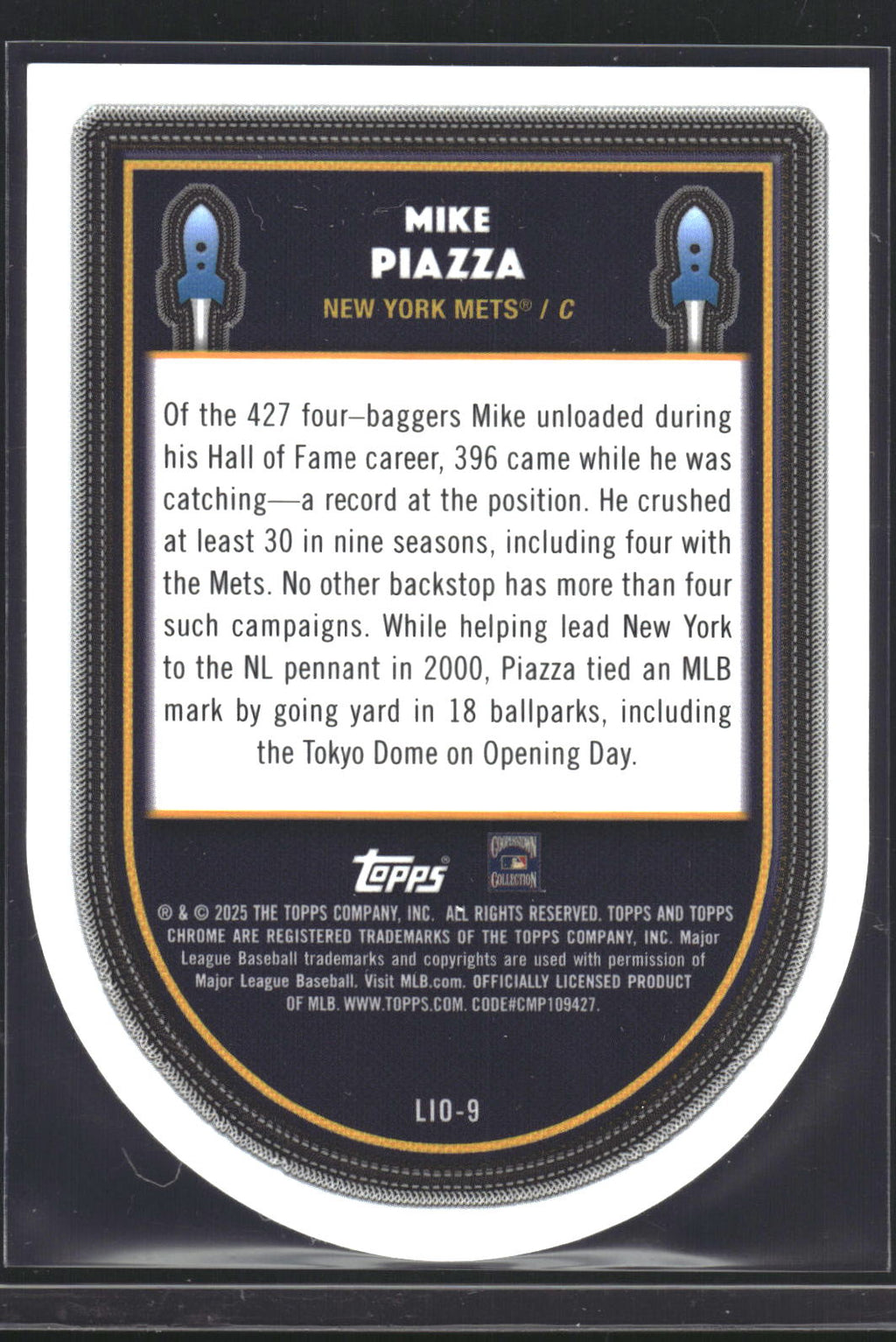 2025 Topps Chrome Cosmic #LIO-9 Mike Piazza Launched into Orbit
