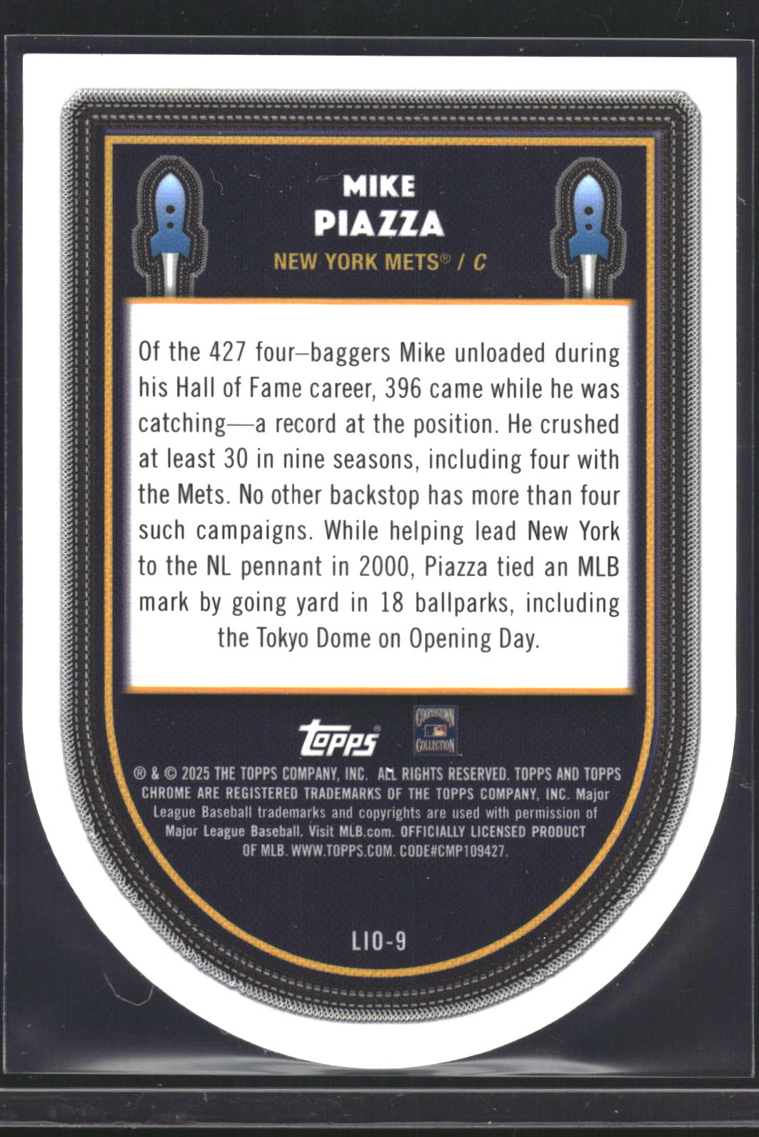 2025 Topps Chrome Cosmic #LIO-9 Mike Piazza Launched into Orbit