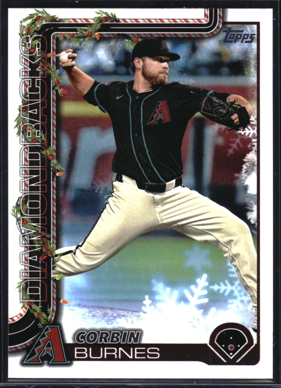 2025 Topps Holiday #H185 Corbin Burnes Holiday Back SP
