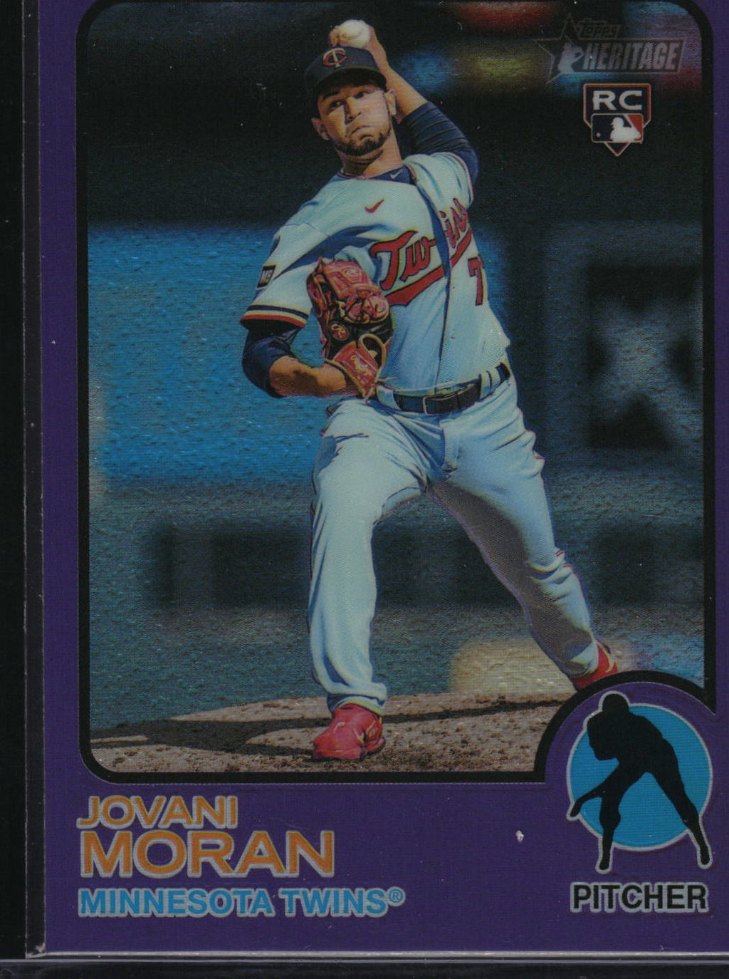 2022 Topps Heritage #697 Jovani Moran Chrome Purple Refractor