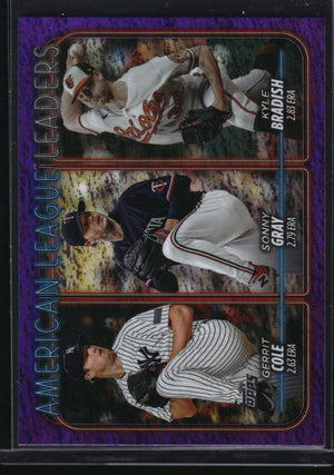 2024 Topps #324 American League Leaders ERA Purple Holofoil