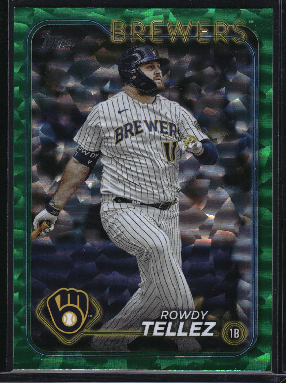 2024 Topps #343 Rowdy Tellez Green Crackle Foil #/499