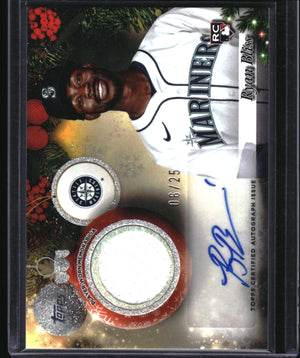 2025 Topps Holiday #PAR-RB Ryan Bliss Autograph Relics Glitter Holiday #/25