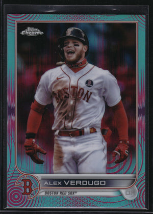 2022 Topps Chrome Sonic #33 Alex Verdugo Aqua/Pink Sonic Pulse Refractor #/199