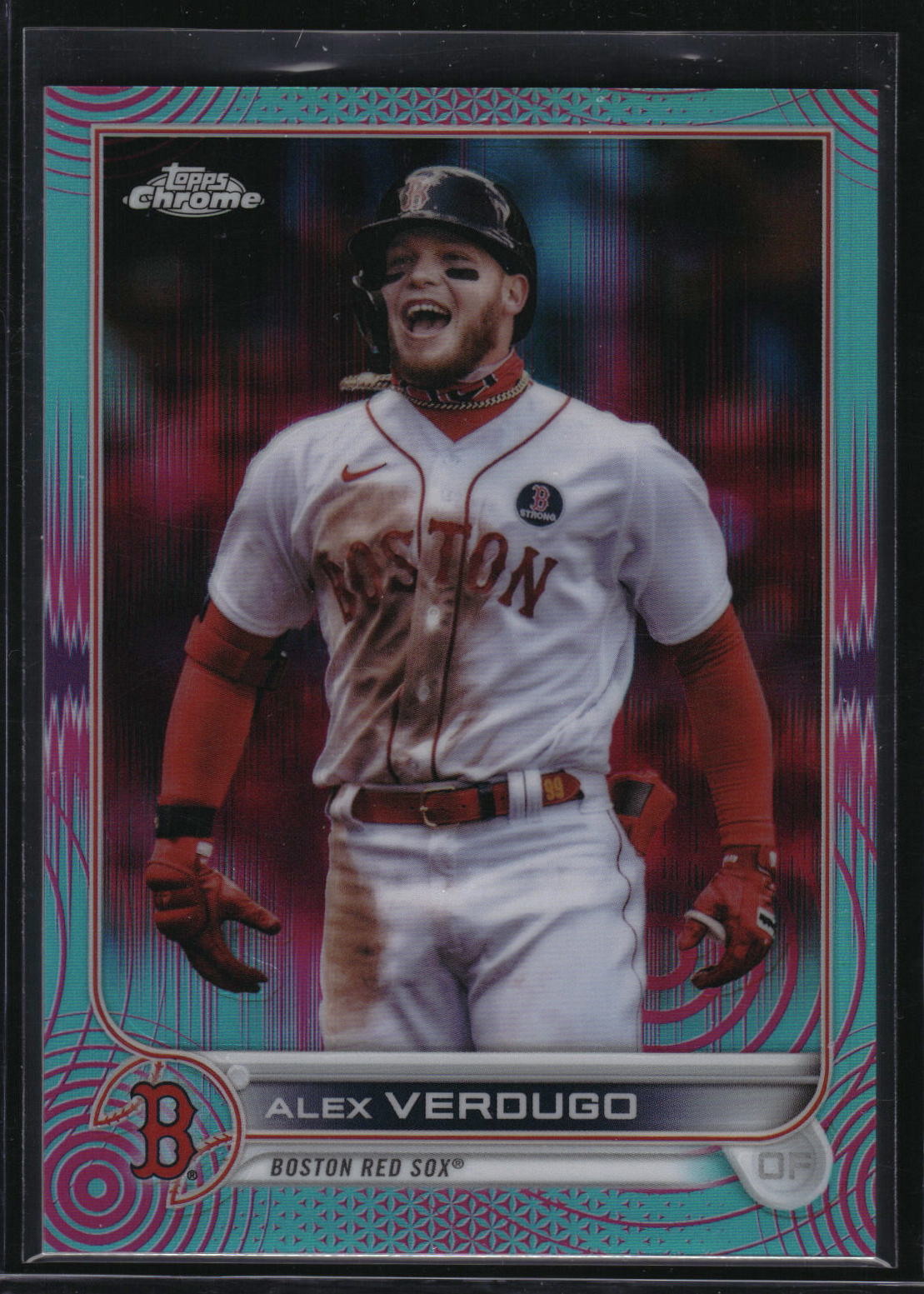 2022 Topps Chrome Sonic #33 Alex Verdugo Aqua/Pink Sonic Pulse Refractor #/199