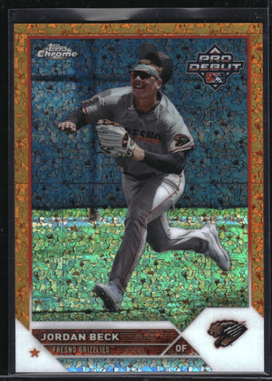 2023 Topps Pro Debut #PDC-109 Jordan Beck Orange Mini-Diamond Refractor #/25