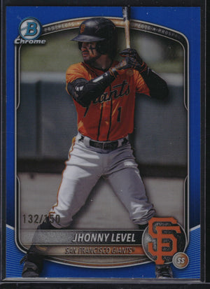 2025 Bowman Draft #BDC-55 Jhonny Level Chrome Blue Refractor #/150