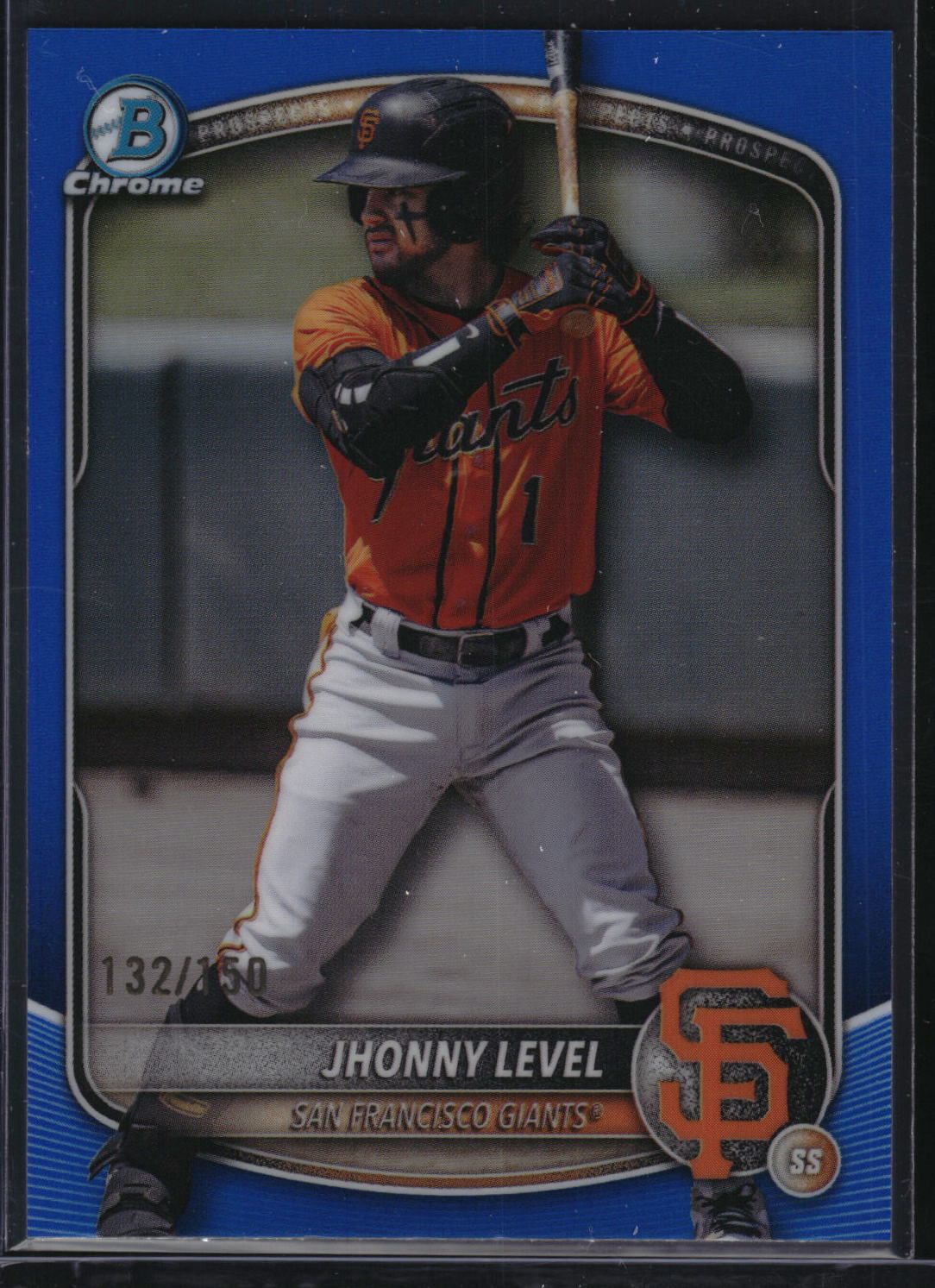 2025 Bowman Draft #BDC-55 Jhonny Level Chrome Blue Refractor #/150