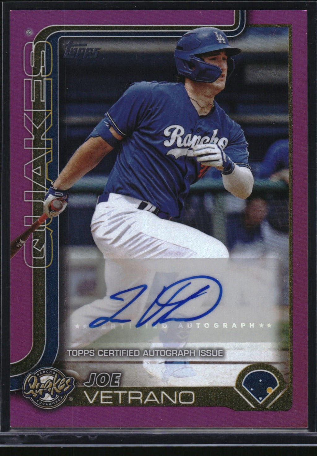 2025 Topps Pro Debut #PD-63 Joe Vetrano Base Autographs Fuchsia Foil #/199