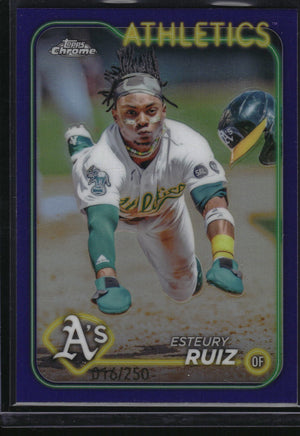 2024 Topps Chrome #241 Esteury Ruiz Purple Refractor #/250