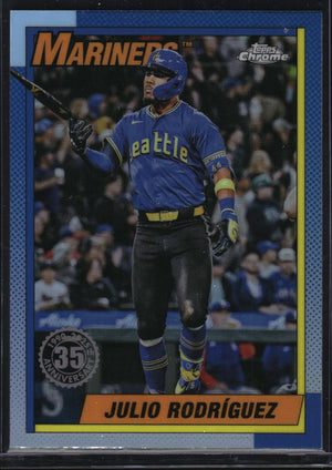 2025 Topps Chrome #90CB-6 Julio Rodriguez 1990 Topps Baseball 35th Anniversary