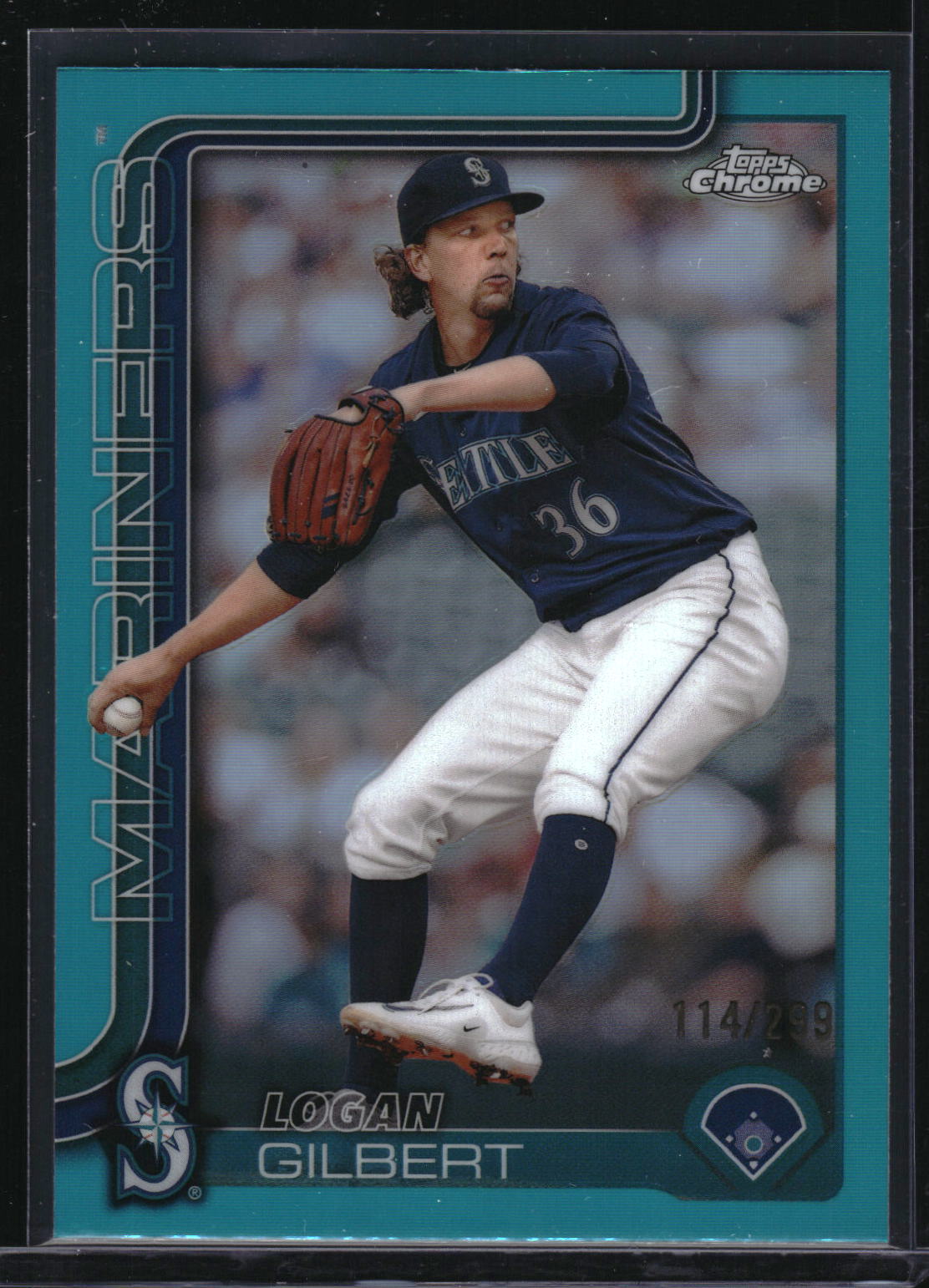 2025 Topps Chrome #11 Logan Gilbert Teal Refractor #/299