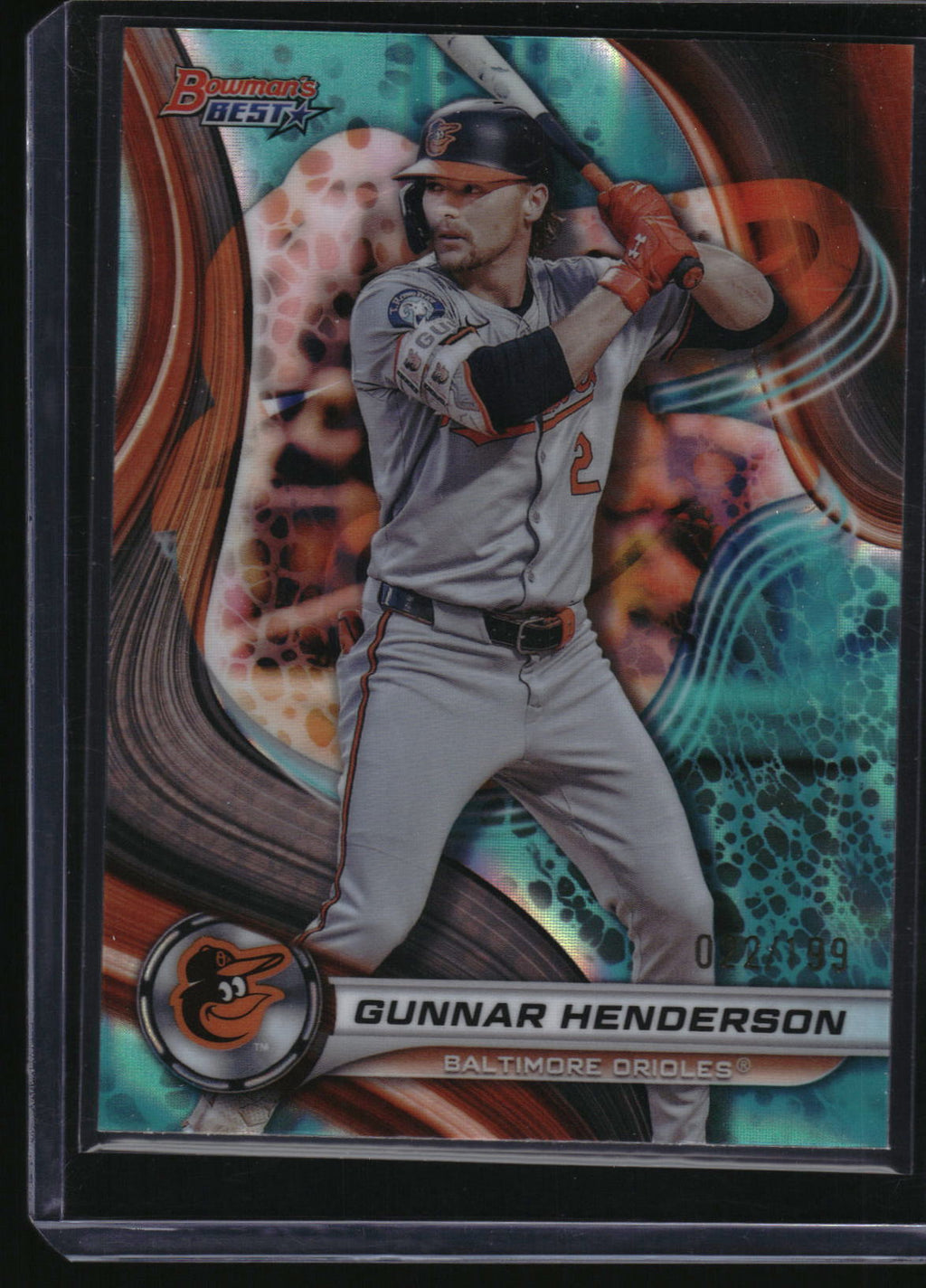 2024 Bowman's Best #8 Gunnar Henderson Aqua Lava Refractor #/199