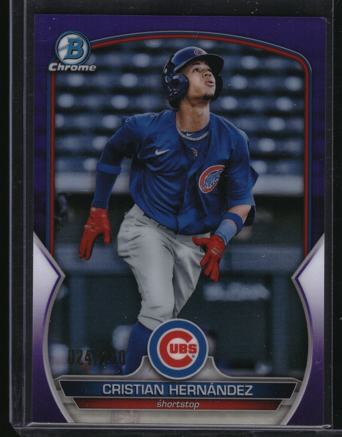 2023 Bowman #BCP-24 Cristian Hernández Chrome Prospects Purple Refractor #/250