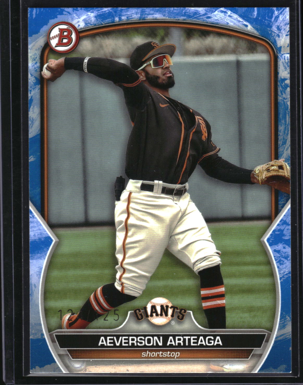 2023 Bowman #BP-60 Aeverson Arteaga Prospects Blue Pattern #/125