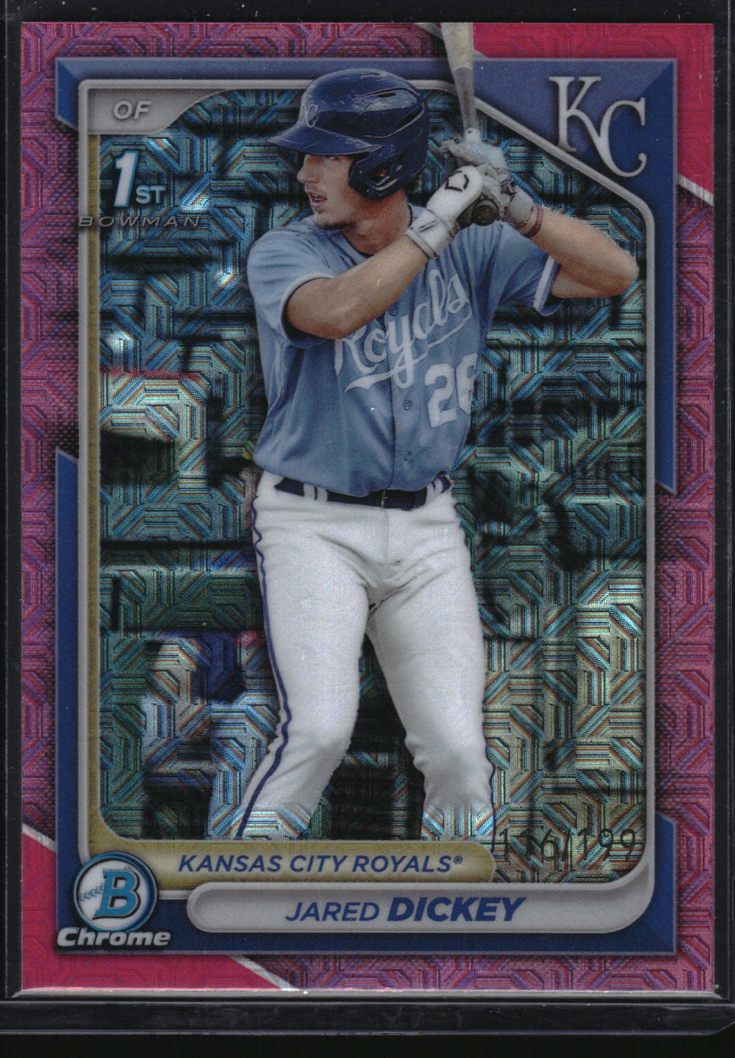 2024 Bowman #BCP-19 Jared Dickey Chrome Prospects Fuchsia Refractor #/199