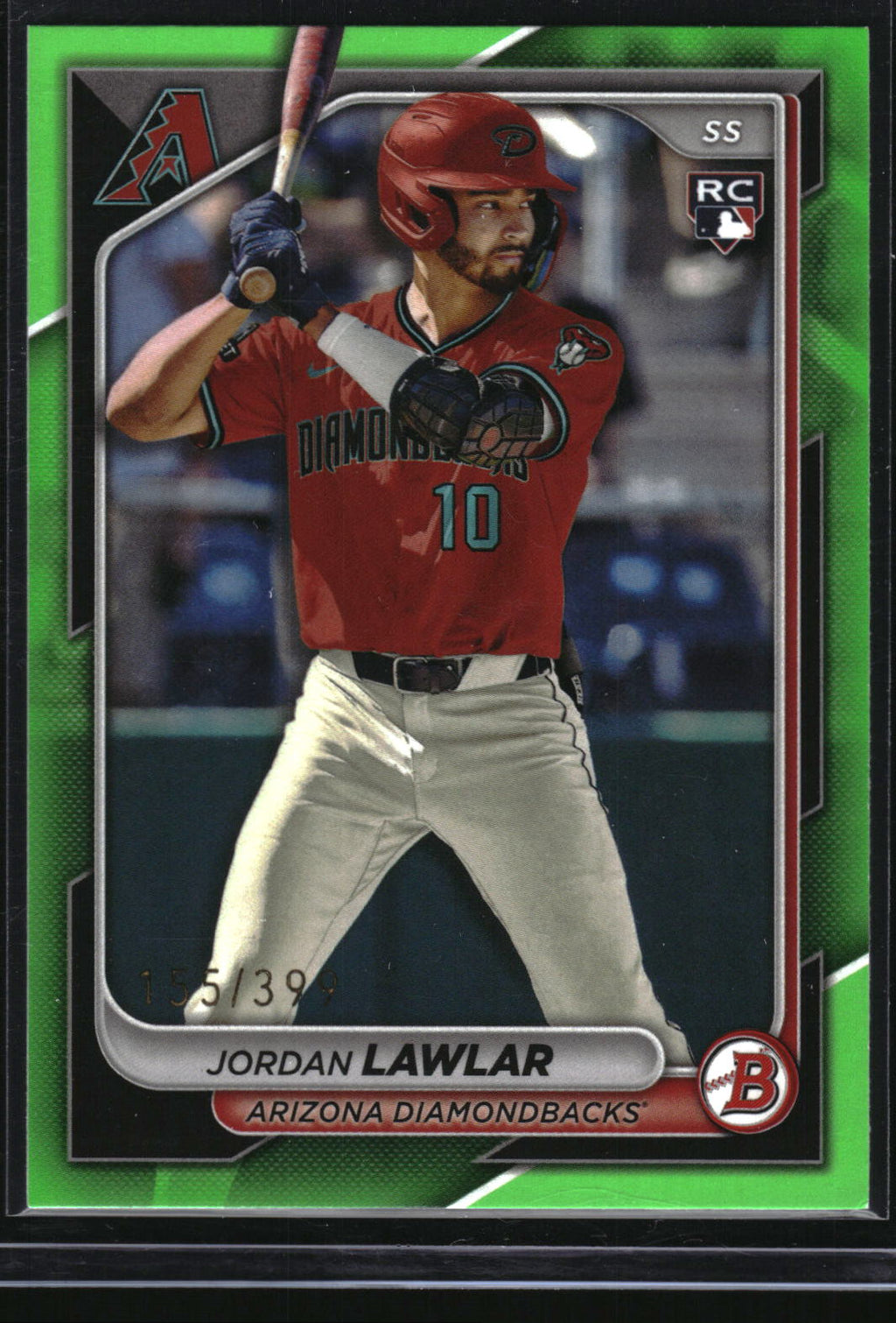 2024 Bowman #96 Jordan Lawlar Neon Green #/399