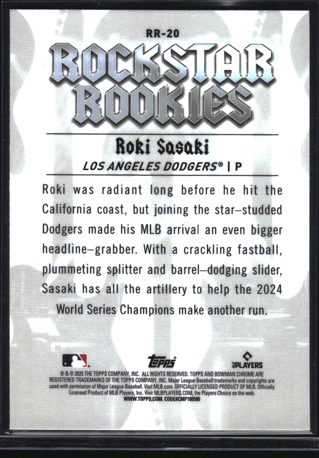 2025 Bowman #RR-20 Roki Sasaki Rockstar Rookies