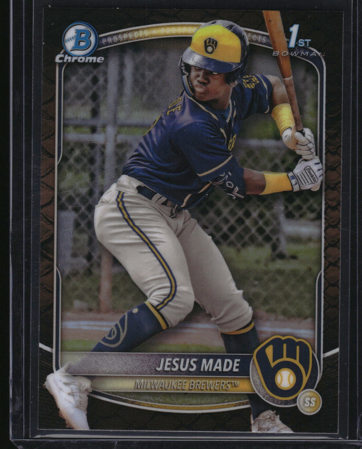 2025 Bowman #BCP-50 Jesus Made Chrome Prospects Reptilian Refractor