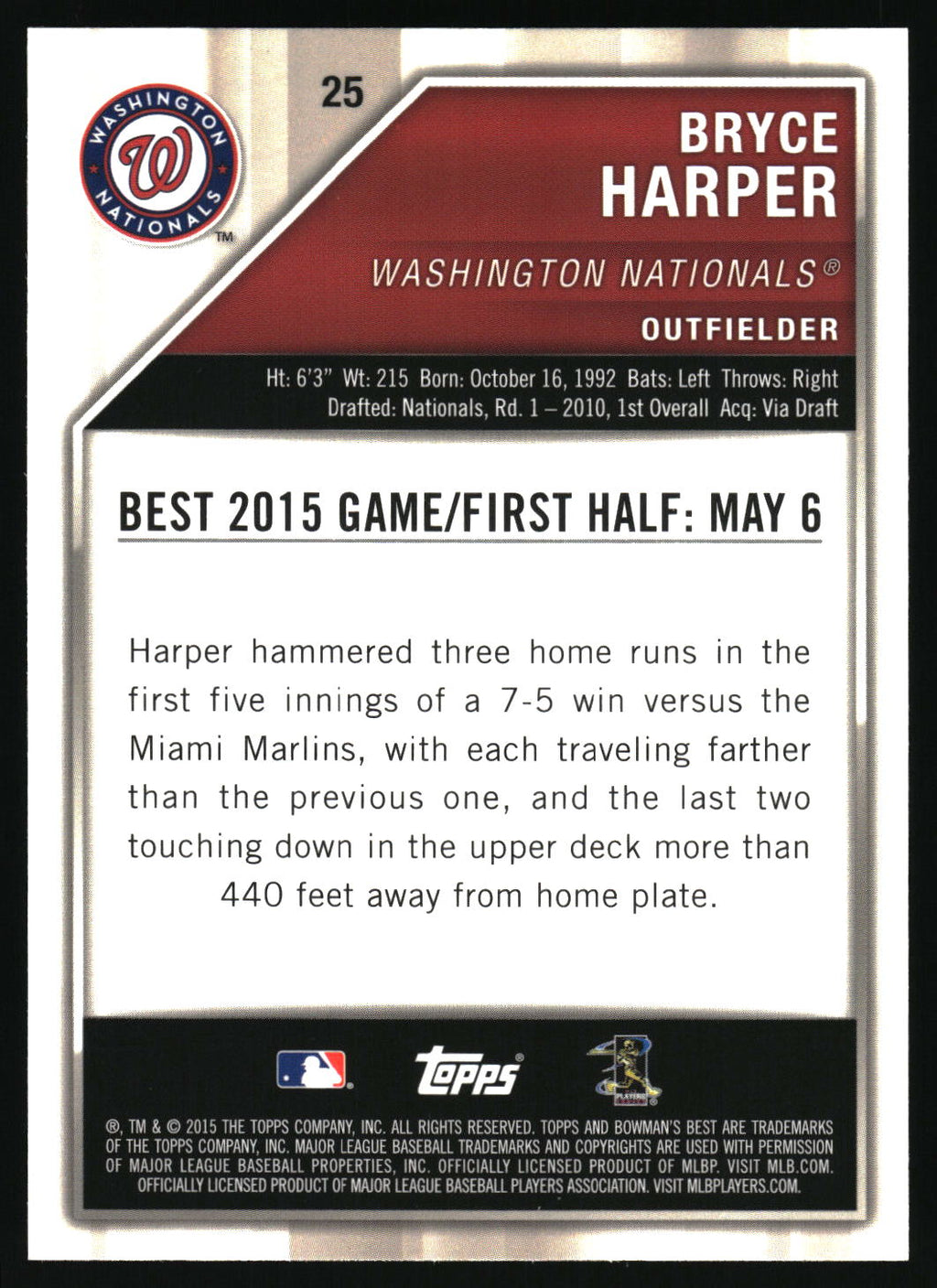 2015 Bowman's Best #25 Bryce Harper