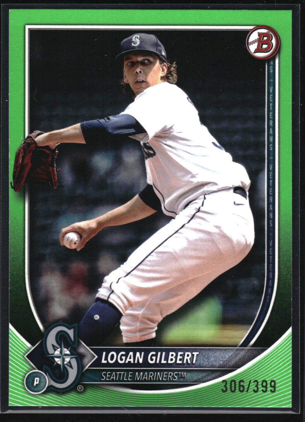 2025 Bowman #87 Logan Gilbert Neon Green #/399