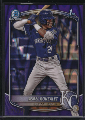 2025 Bowman #BCP-4 Asbel Gonzalez Chrome Purple Raywave Refractor #/250