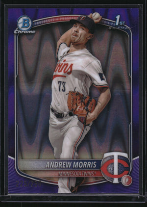 2025 Bowman #BCP-90 Andrew Morris Chrome Purple Raywave Refractor #/250