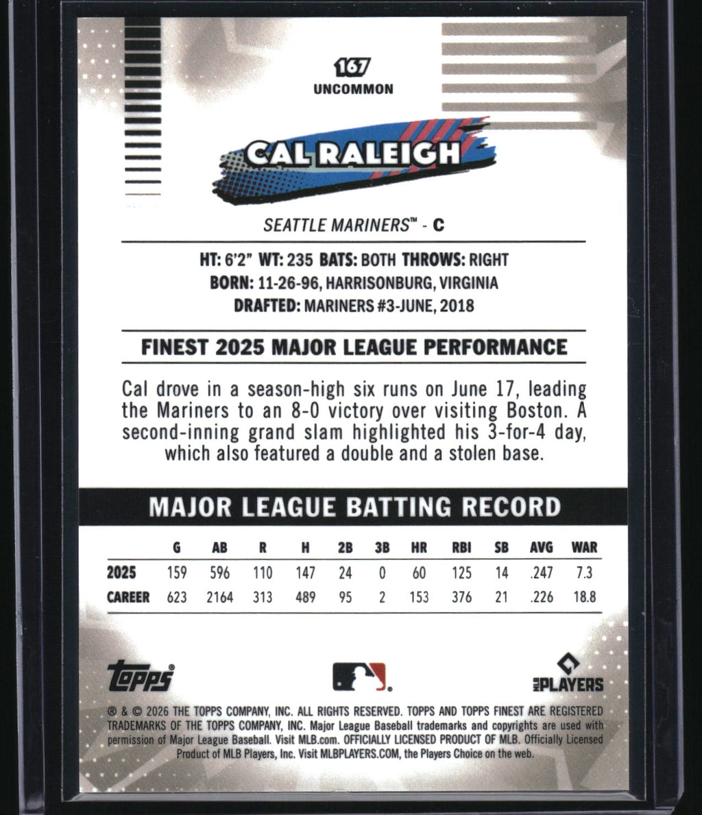 2026 Finest #167 Cal Raleigh Green Mini-Diamond Refractor #/99