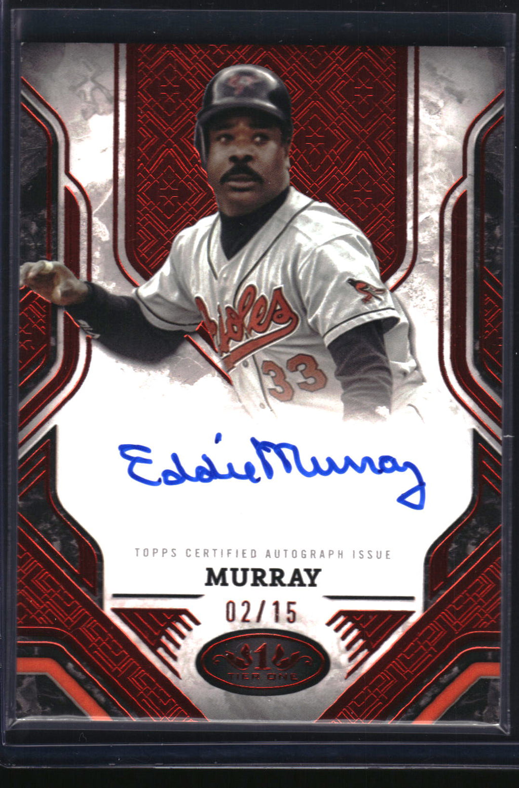 2025 Topps Tier One #PPA-EMU Eddie Murray Prime Performers Autographs Red Foil