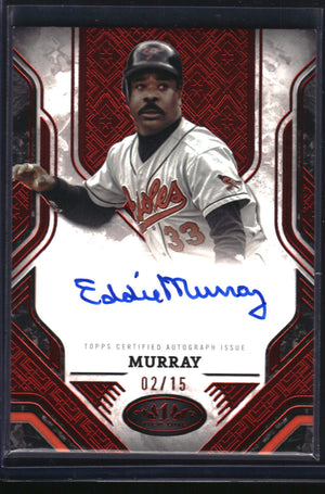 2025 Topps Tier One #PPA-EMU Eddie Murray Prime Performers Autographs Red Foil
