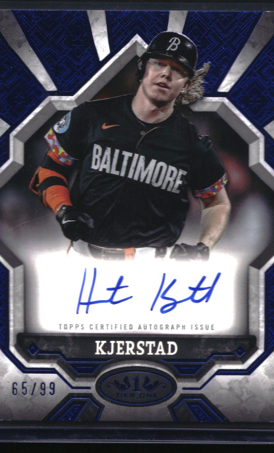 2025 Topps Tier One #BOA-HK Heston Kjerstad Break Out Autographs Blue Foil #/99