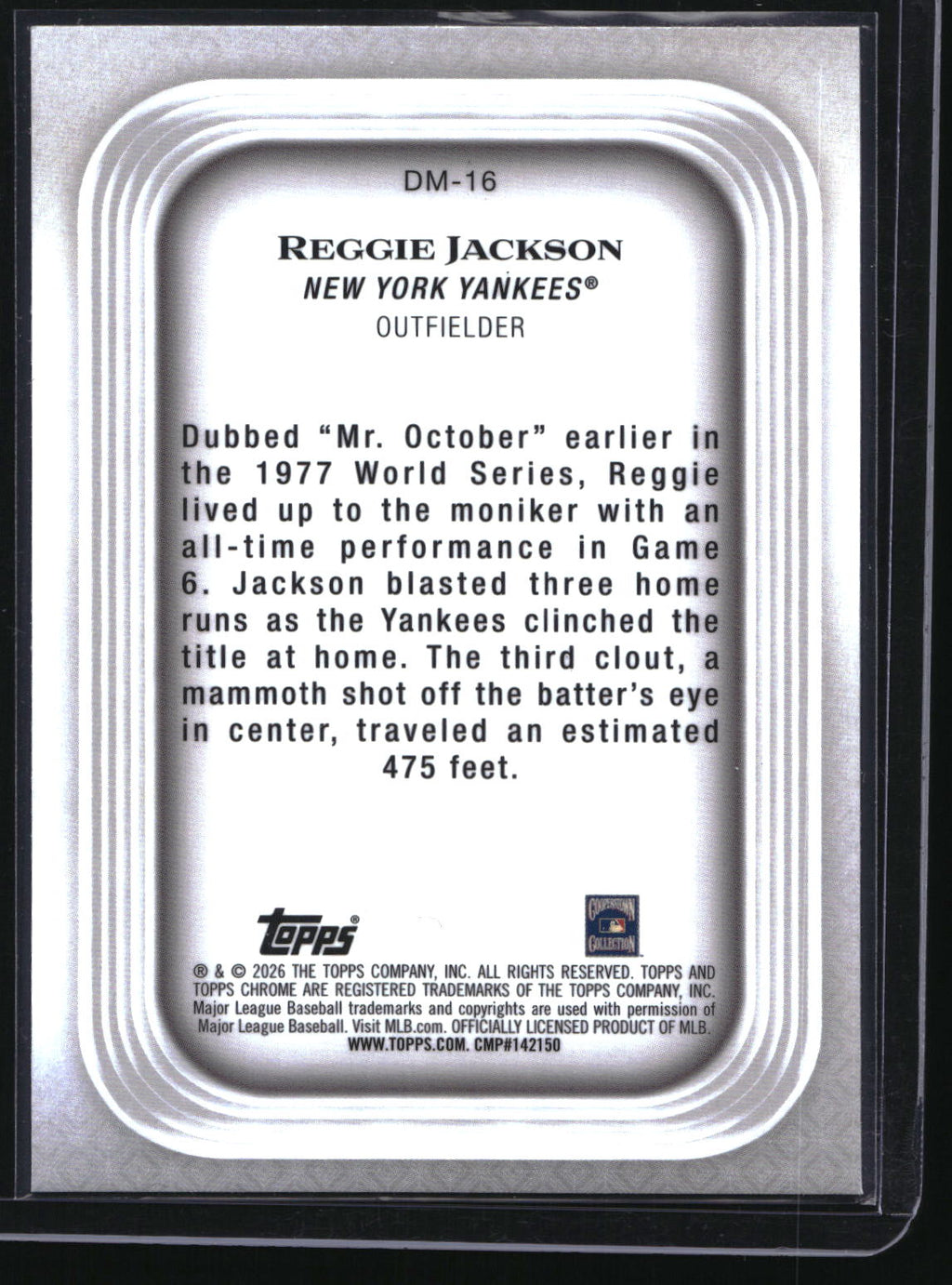 2026 Topps Chrome #DM-16 Reggie Jackson Diamond Moments