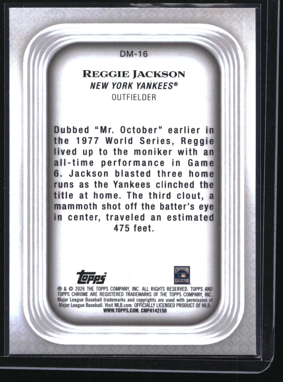 2026 Topps Chrome #DM-16 Reggie Jackson Diamond Moments