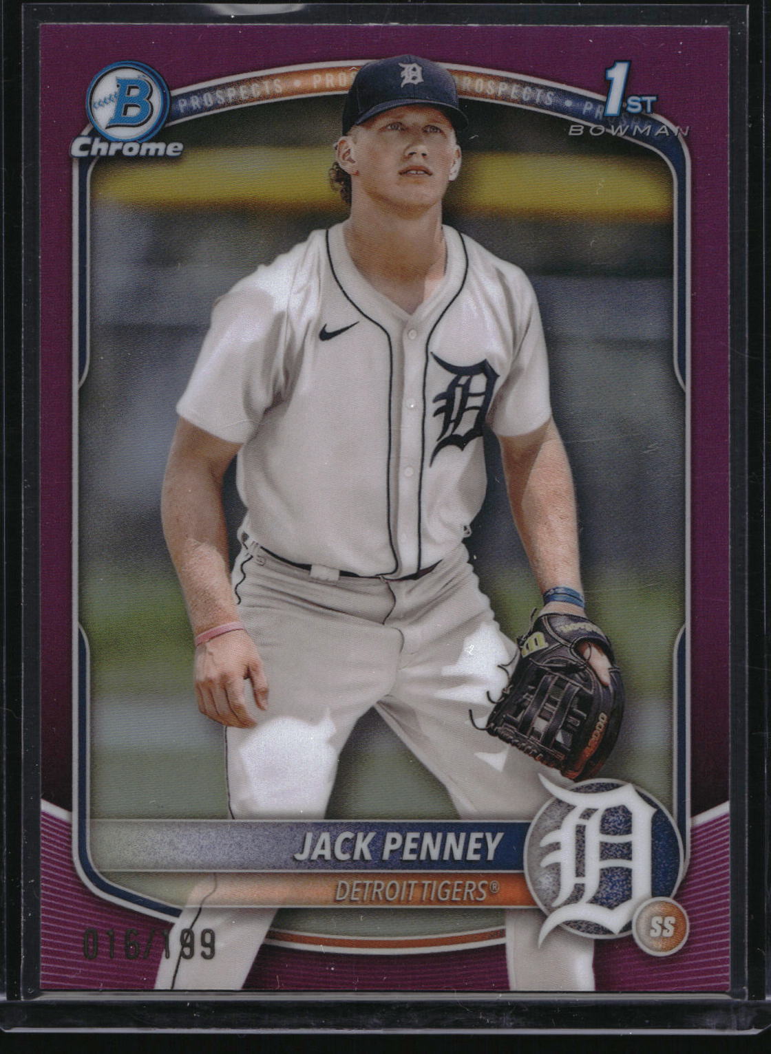 2025 Bowman #BCP-60 Jack Penney Chrome Prospects Fuchsia Refractor #/199