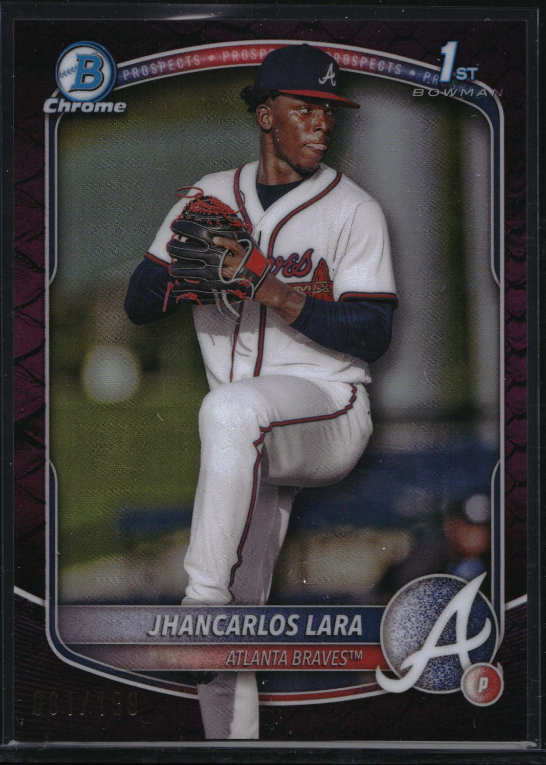 2025 Bowman #BCP-126 Jhancarlos Lara Chrome Reptilian Fuchsia Refractor #/199