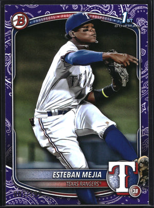 2025 Bowman #BP-9 Esteban Mejia Prospects Purple Pattern #/199