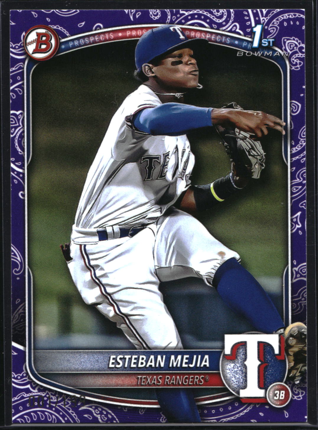 2025 Bowman #BP-9 Esteban Mejia Prospects Purple Pattern #/199