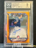 2026 Bowman Chrome Autograph Orange Refractors #CPAKSN Kade Snell BGS 9