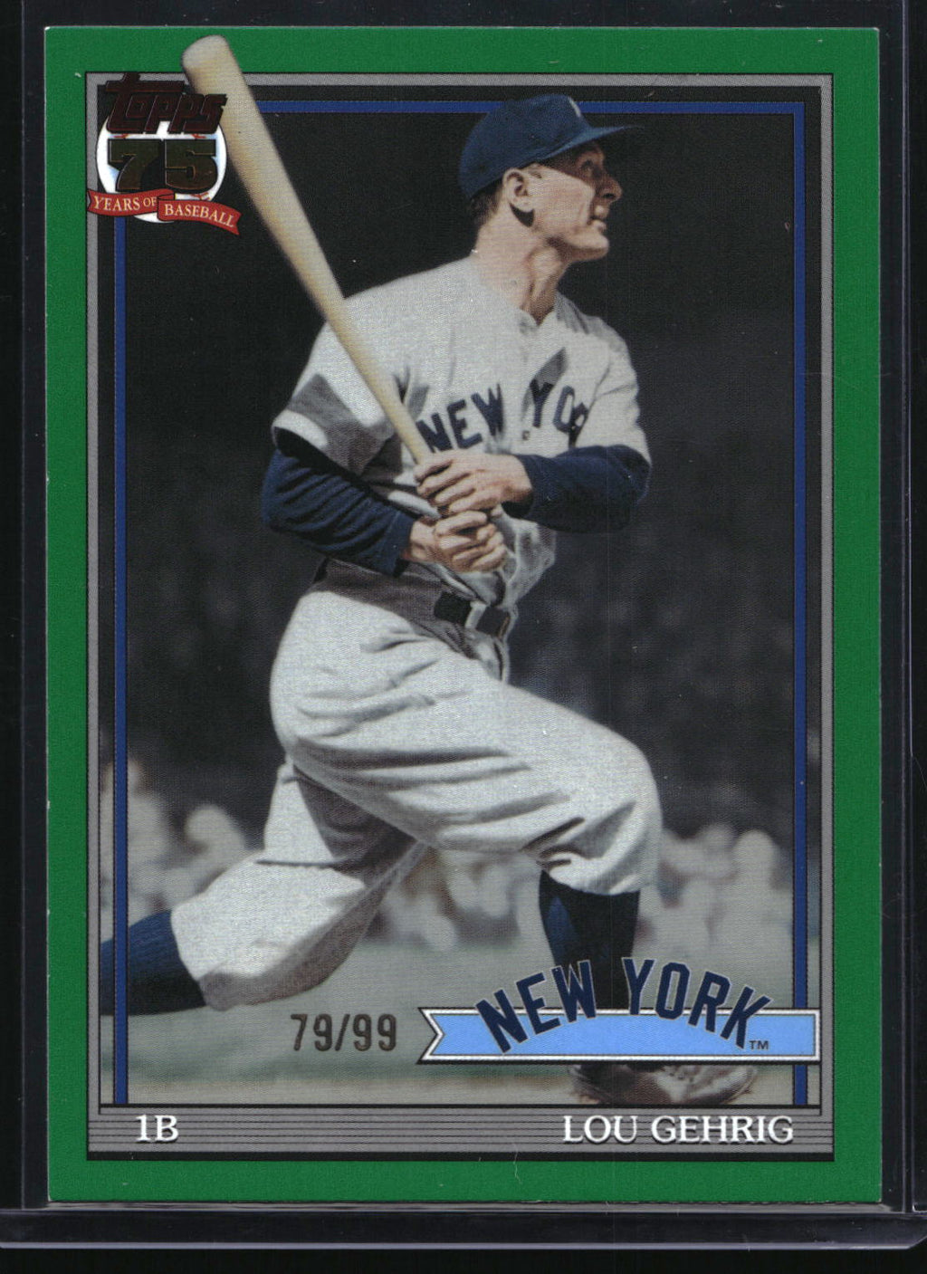 2026 Topps #91B2-30 Lou Gehrig 1991 Topps Baseball 35th Anniversary Green /99