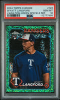 2024 Topps Chrome #122 Wyatt Langford Variation-Green Speckle Ref PSA 10